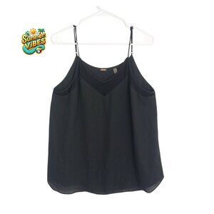 Tahari Ladies Black V-Neck Cami Tank Adjustable Straps Size Medium🖤